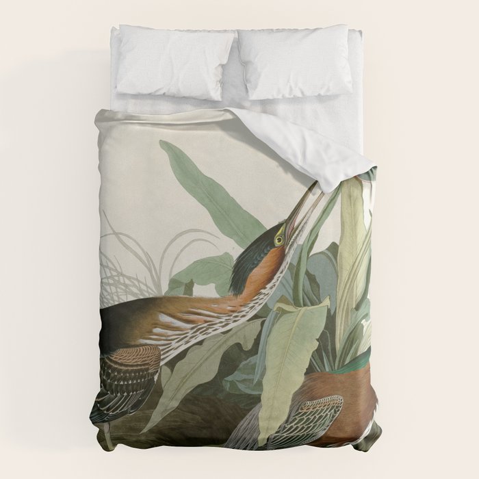 Green Heron - John James Audubon Birds of America Duvet Cover Gallery Image 1