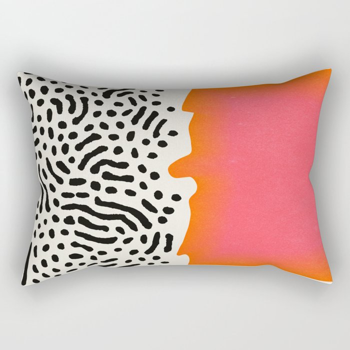 Sunset & Spots: Mid Century Abstraction Rectangular Pillow Gallery Image 2