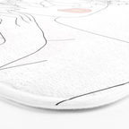 Minimal Line Art Woman with Magnolia Bath Mat Gallery Image 3