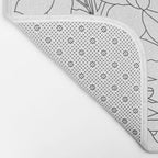 Minimal Line Art Woman with Magnolia Bath Mat Gallery Image 2