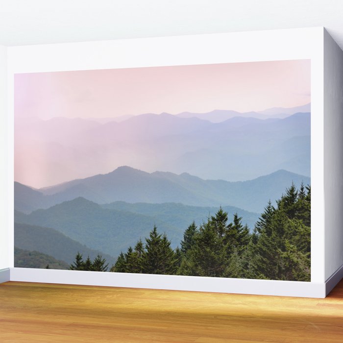 Smoky Mountain Pastel Sunset II Wall Mural Gallery Image 2