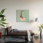 Brachiosaurus in Bathtub Wood Wall Art Gallery Image 2