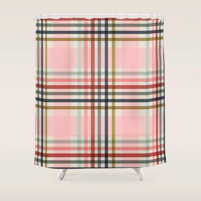 Modern Pastel Grid B Shower Curtain Gallery Image 1