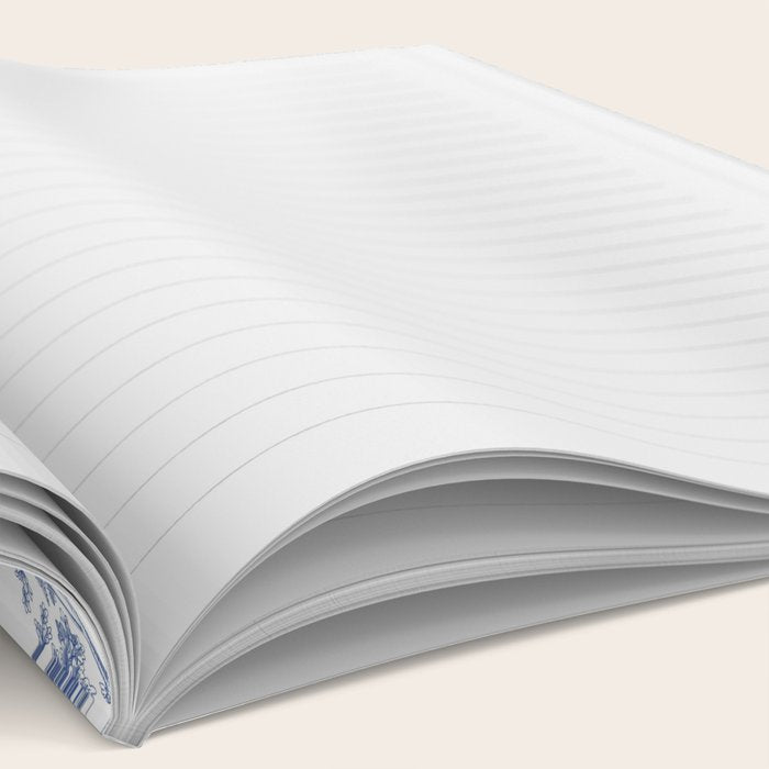 Toile de Jouy Vintage French Exotic Jungle Forest Navy Blue & White Notebook Gallery Image 2