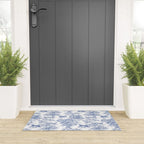 Toile de Jouy Vintage French Exotic Jungle Forest Navy Blue & White Welcome Mat Gallery Image 3
