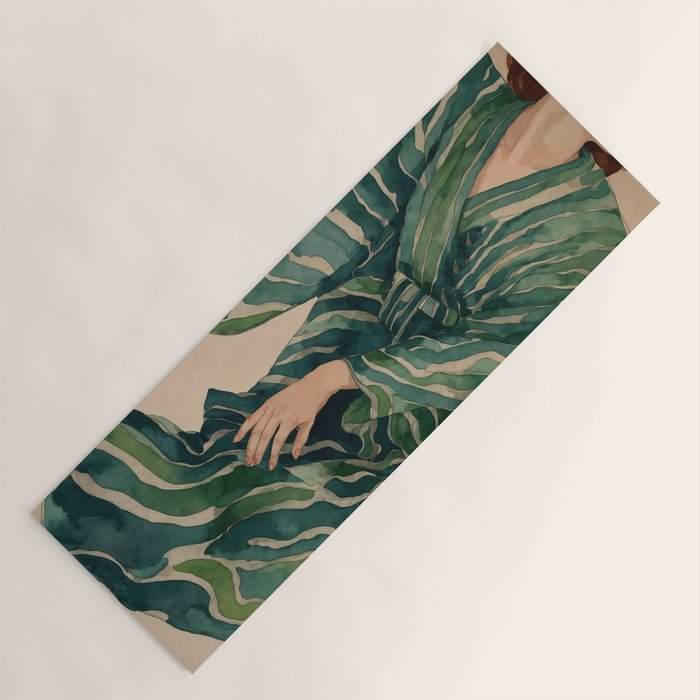 Figurative Illustration Woman Yoga Mat