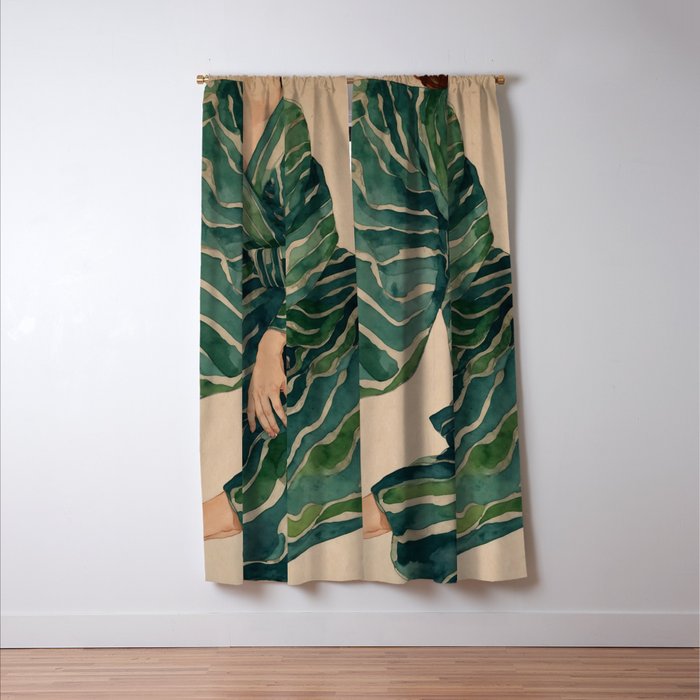 Figurative Illustration Woman Window Curtain Gallery Image 3