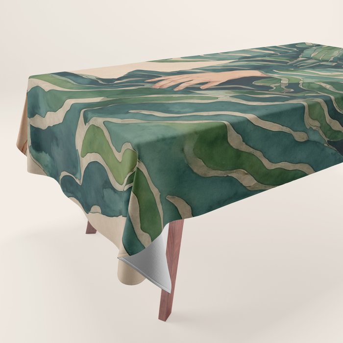 Figurative Illustration Woman Tablecloth