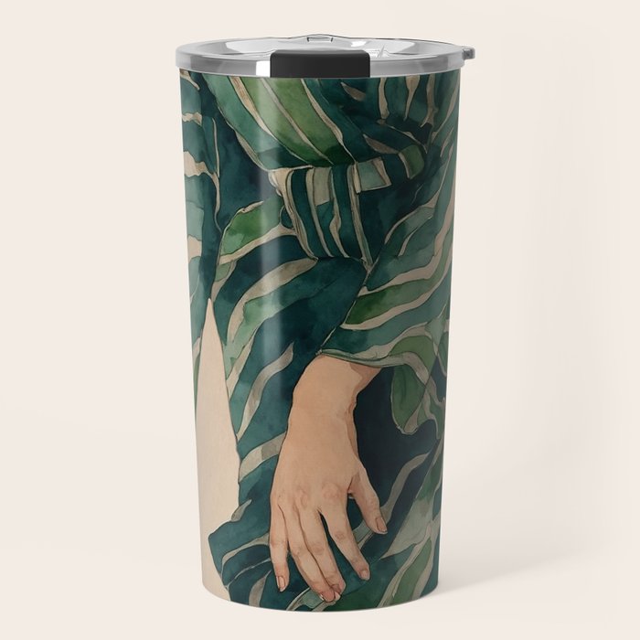 Figurative Illustration Woman Travel Mug Gallery Image 1