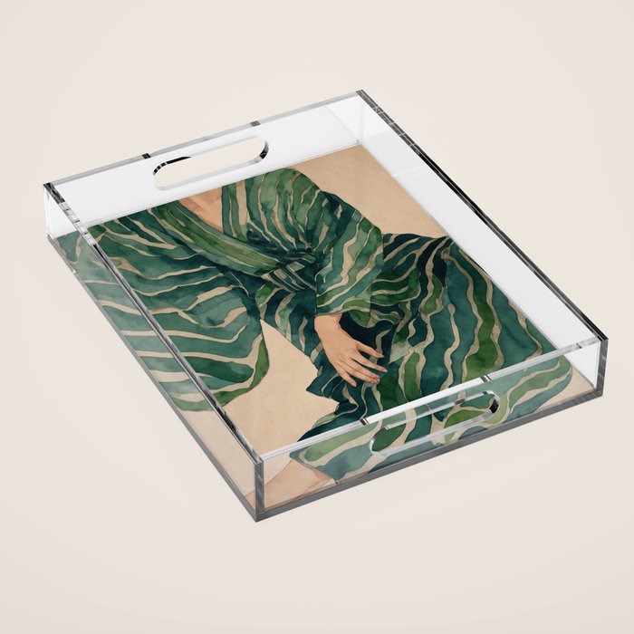 Figurative Illustration Woman Acrylic Tray Gallery Image 1