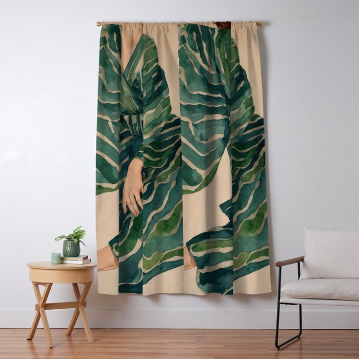 Figurative Illustration Woman Window Curtain Gallery Image 1