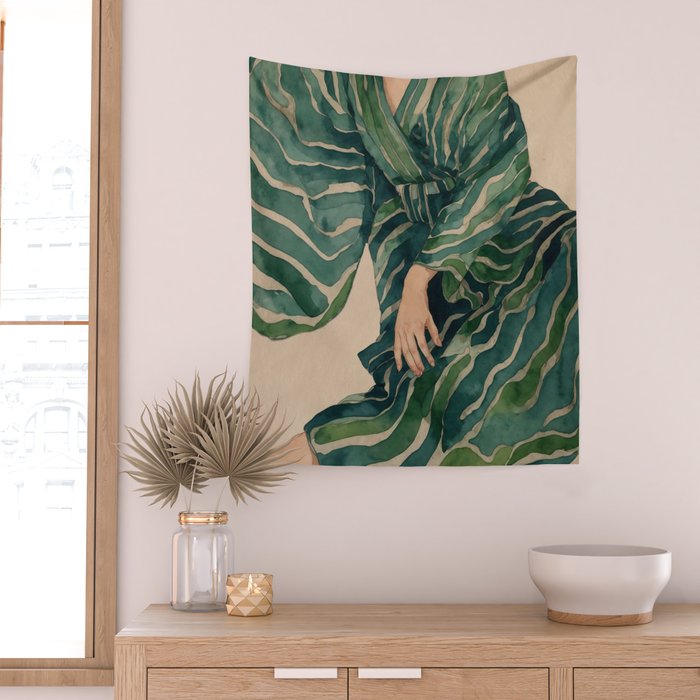 Figurative Illustration Woman Wall Tapestry Gallery Image 2