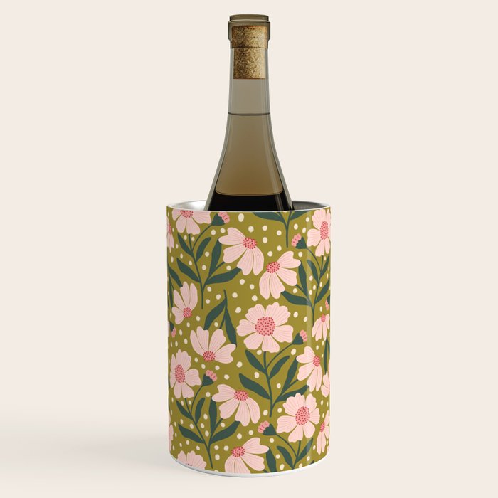 Pink and Green Floral Dream  Wine Chiller Gallery Image 3