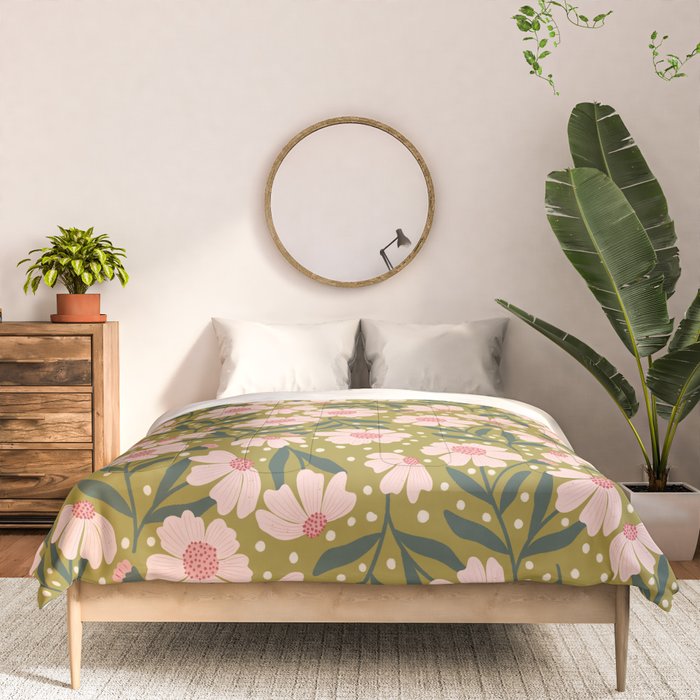 Pink and Green Floral Dream  Comforter Gallery Image 3