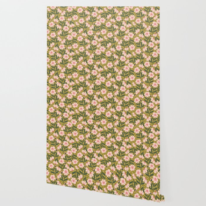 Pink and Green Floral Dream  Wallpaper Gallery Image 2