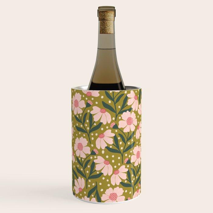 Pink and Green Floral Dream  Wine Chiller Gallery Image 2