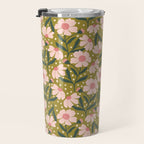 Pink and Green Floral Dream  Travel Mug Gallery Image 3