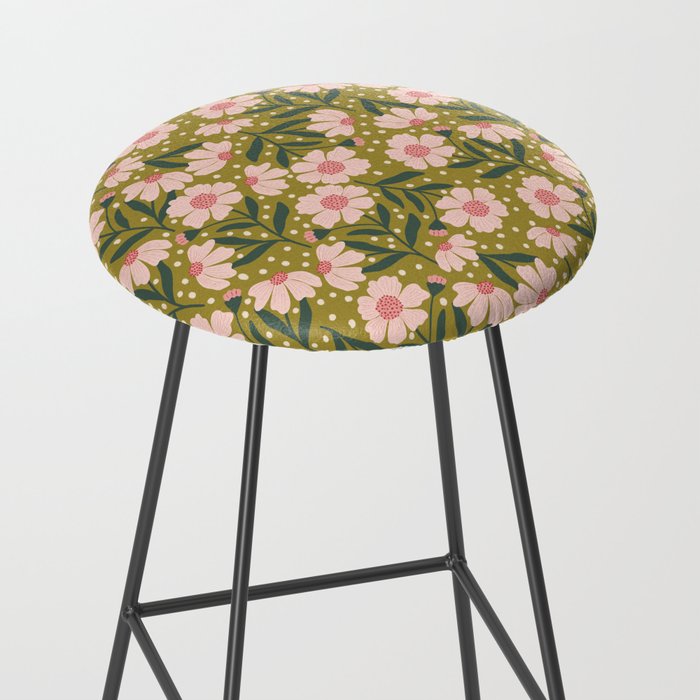 Pink and Green Floral Dream  Stool Gallery Image 2