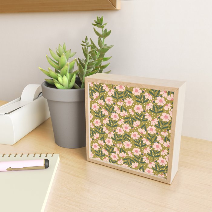 Pink and Green Floral Dream  Mini Art Print Gallery Image 2