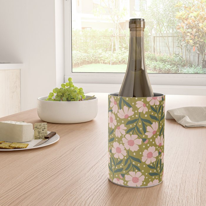 Pink and Green Floral Dream  Wine Chiller Gallery Image 4