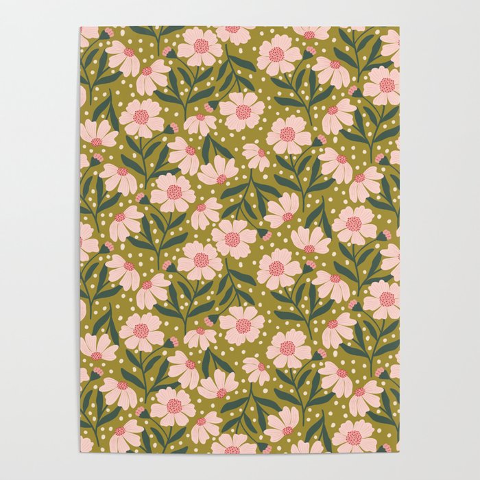 Pink and Green Floral Dream  Poster Gallery Image 1