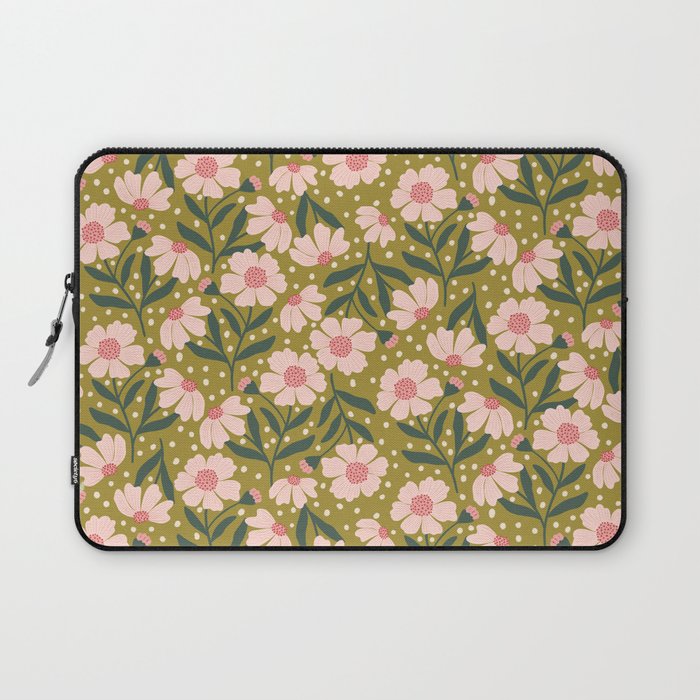 Pink and Green Floral Dream  Laptop Sleeve Gallery Image 1