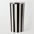 Broad Stripe - black and alabaster Travel Mug Gallery Image 1