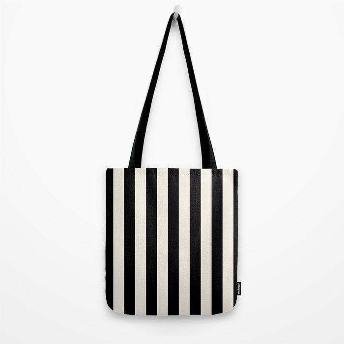 Broad Stripe - black and alabaster Tote Bag Gallery Image 2