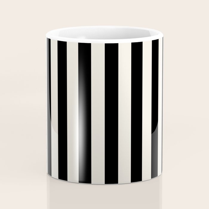 Broad Stripe - black and alabaster Coffee Mug Gallery Image 4