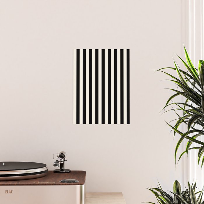 Broad Stripe - black and alabaster Poster Gallery Image 2