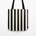 Broad Stripe - black and alabaster Tote Bag Gallery Image 1
