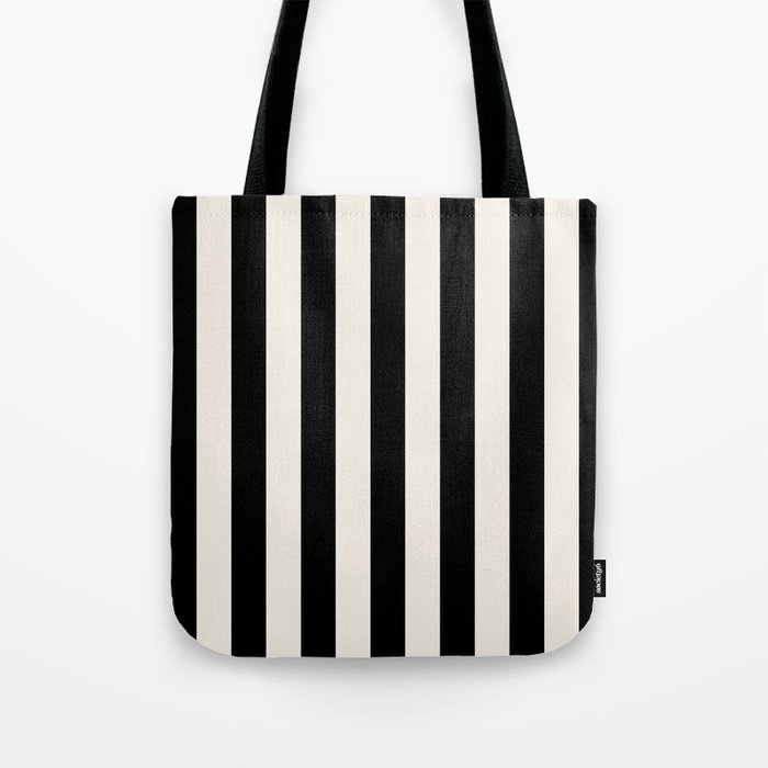 Broad Stripe - black and alabaster Tote Bag Gallery Image 1