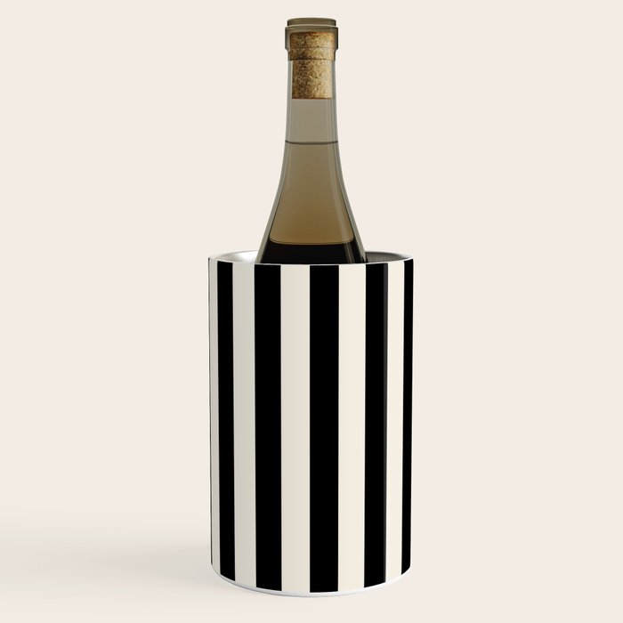 Broad Stripe - black and alabaster Wine Chiller Gallery Image 1