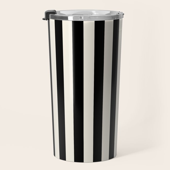 Broad Stripe - black and alabaster Travel Mug Gallery Image 3