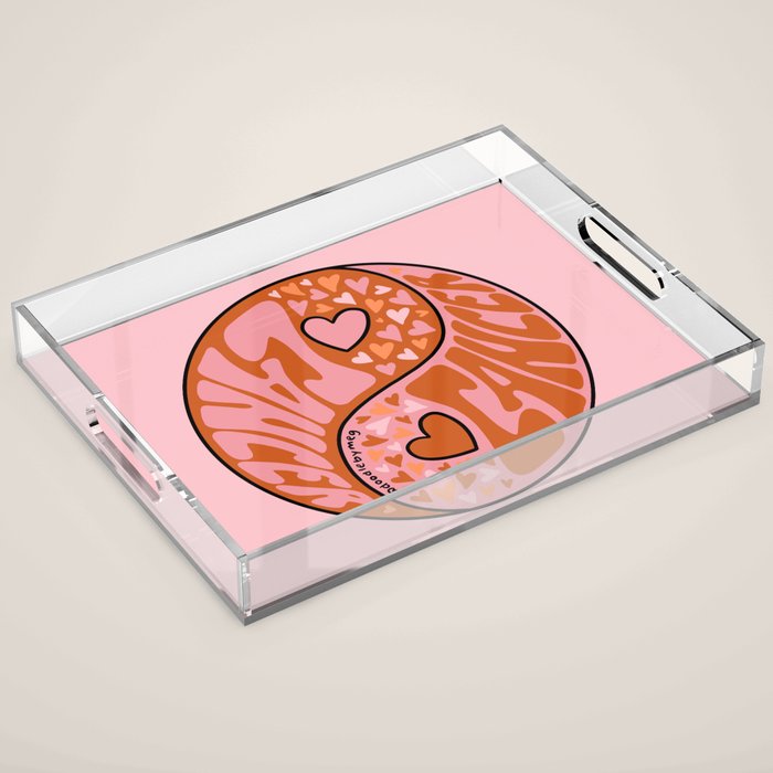 Cancer Yin Yang Acrylic Tray Gallery Image 1