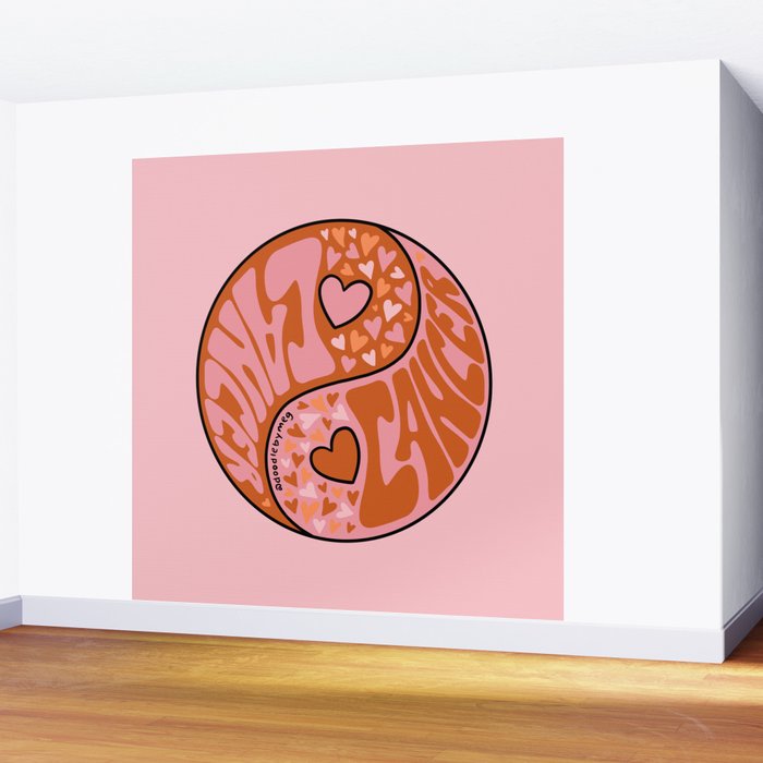 Cancer Yin Yang Wall Mural Gallery Image 2