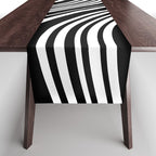Wavy Stripes XLI - Black and White Table Runner Gallery Image 1