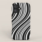 Wavy Stripes XLI - Black and White iPhone Case Gallery Image 1