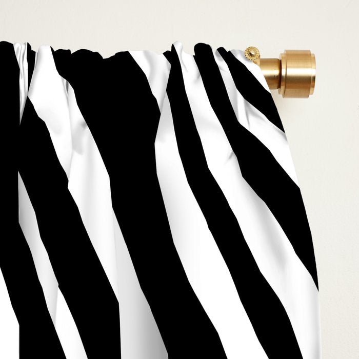 Wavy Stripes XLI - Black and White Window Curtain Gallery Image 2
