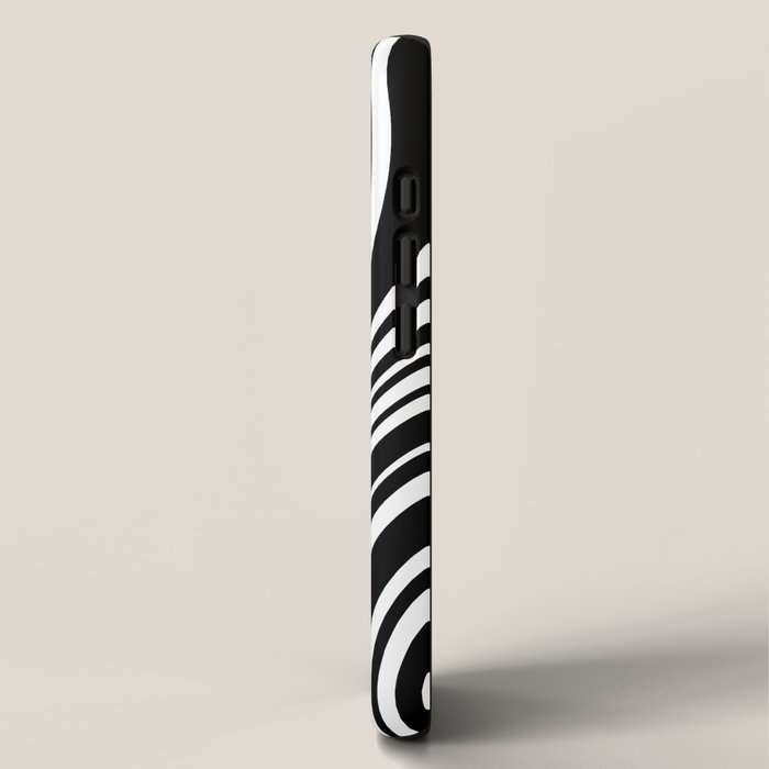 Wavy Stripes XLI - Black and White iPhone Case Gallery Image 2