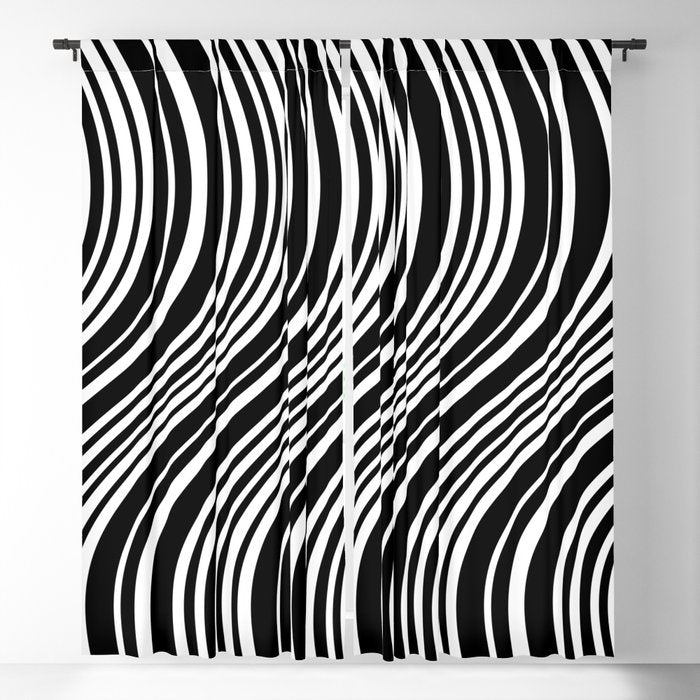 Wavy Stripes XLI - Black and White Window Curtain Gallery Image 5