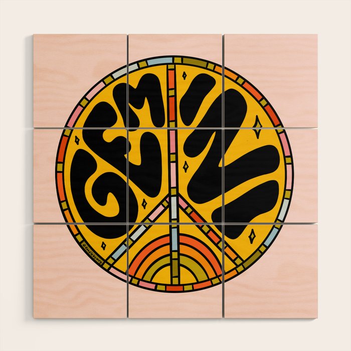 Gemini Peace Sign Wood Wall Art Gallery Image 1