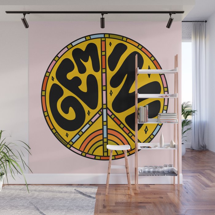 Gemini Peace Sign Wall Mural Gallery Image 1