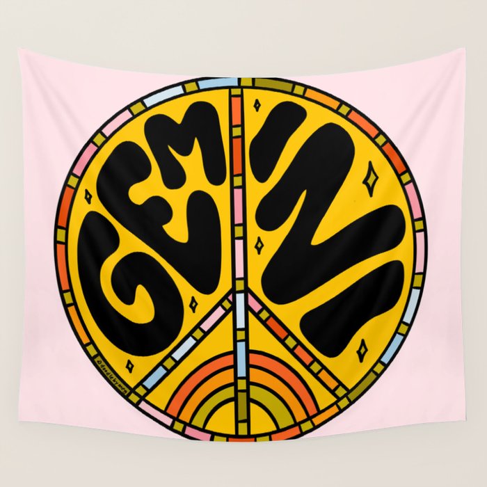Gemini Peace Sign Wall Tapestry Gallery Image 4