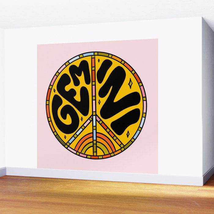Gemini Peace Sign Wall Mural Gallery Image 2
