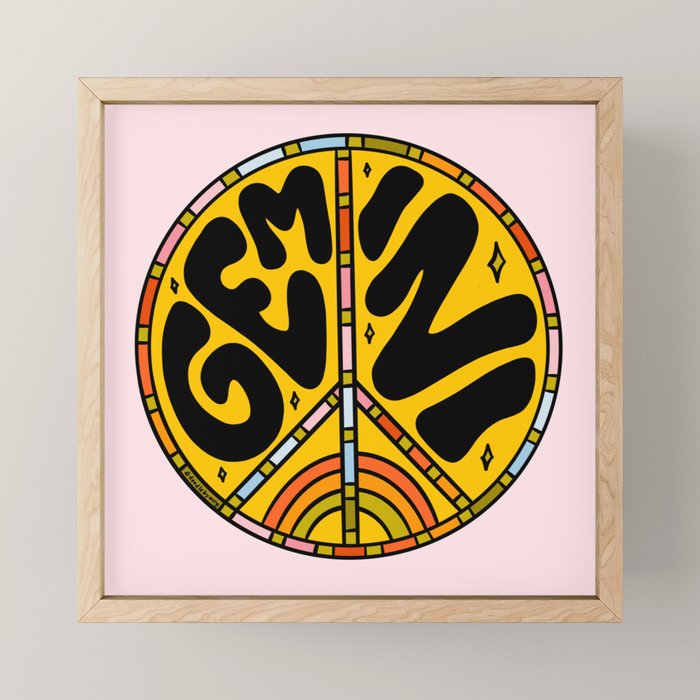 Gemini Peace Sign Mini Art Print Gallery Image 1