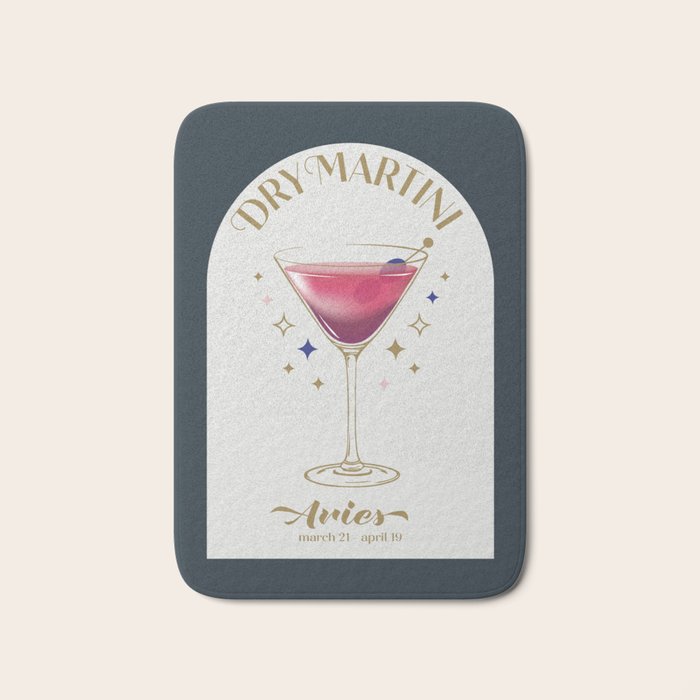 Dry Martini Cocktail Zodiac Sign Bath Mat Gallery Image 1