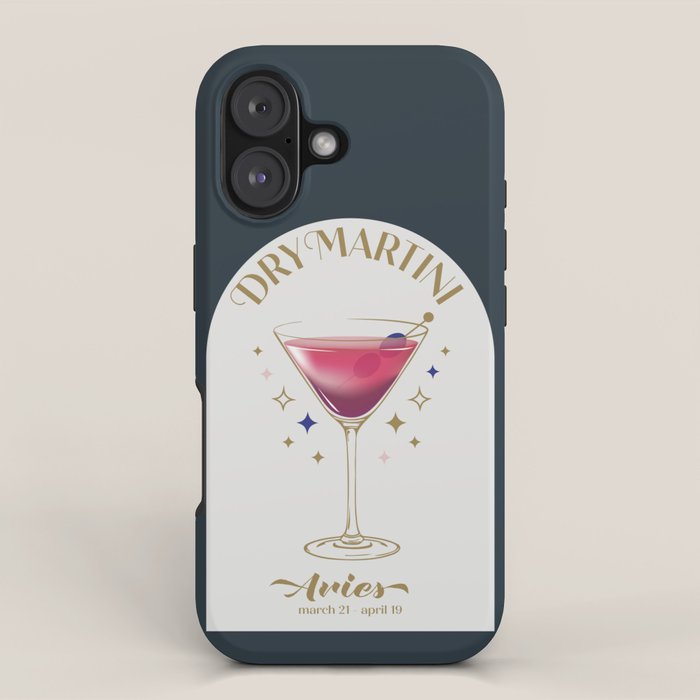 Dry Martini Cocktail Zodiac Sign iPhone Case Gallery Image 1
