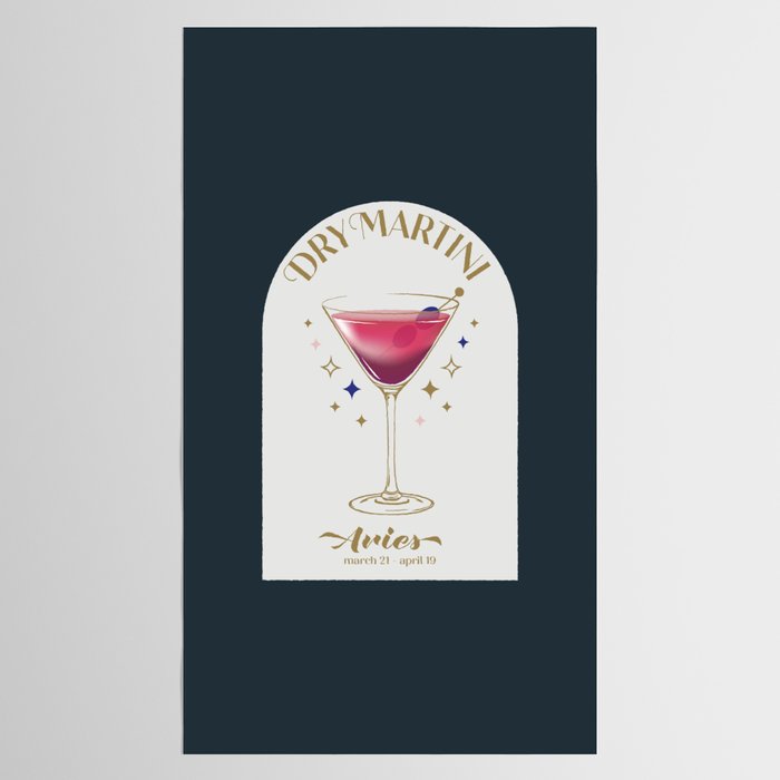 Dry Martini Cocktail Zodiac Sign Tablecloth Gallery Image 2
