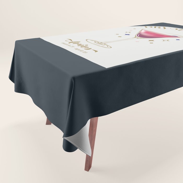 Dry Martini Cocktail Zodiac Sign Tablecloth Gallery Image 1